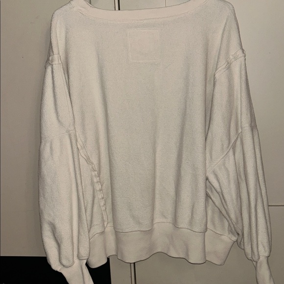 Women's White off the shoulder Sweater - Picture 2 of 3